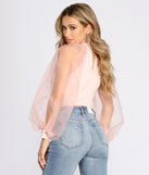 Sheer Perfection Puff Sleeve Bodysuit