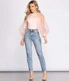 Sheer Perfection Puff Sleeve Bodysuit