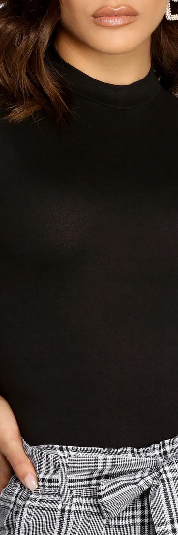 Mock Neck Cap Sleeve Bodysuit