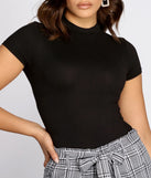 Mock Neck Cap Sleeve Bodysuit