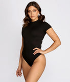 Mock Neck Cap Sleeve Bodysuit