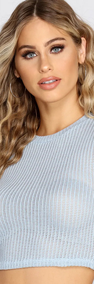 Keeping Knit Cropped Top