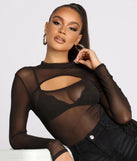 Cut Out Mesh Bodysuit