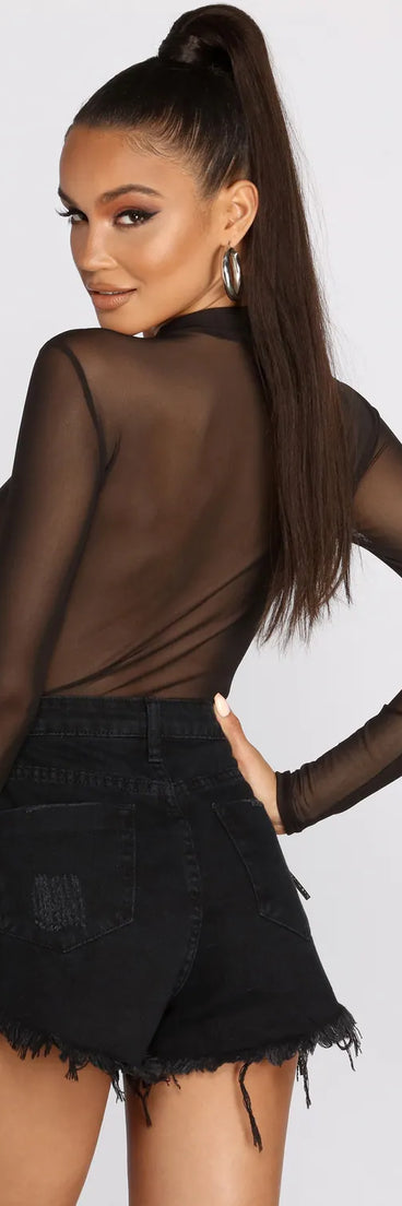 Cut Out Mesh Bodysuit