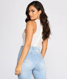 Floral Applique Mesh Bodysuit