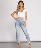Basic V Neck Crop Top