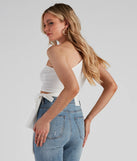 One Shoulder Tie Waist Crop Top