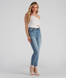 One Shoulder Tie Waist Crop Top