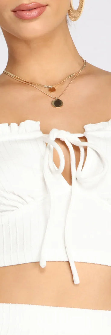 Ready For My Close Up Textured Crop Top