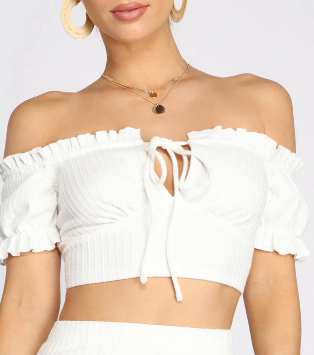 Ready For My Close Up Textured Crop Top