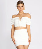 Ready For My Close Up Textured Crop Top