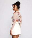 Charming Floral Sheer Mesh Crop Top