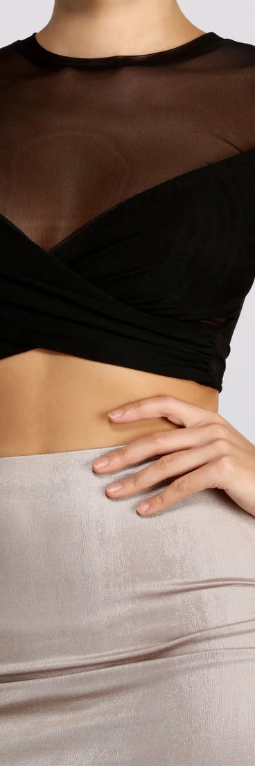 All Eyes on You Mesh Crop Top