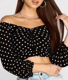 Polka Dot Doll Ruched Crop Top