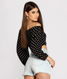 Polka Dot Doll Ruched Crop Top