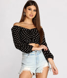 Polka Dot Doll Ruched Crop Top