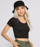 Ribbed Open Lace-Up Back Crop Top