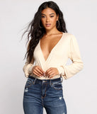 Sultry Deep V Neck Ribbed Bodysuit