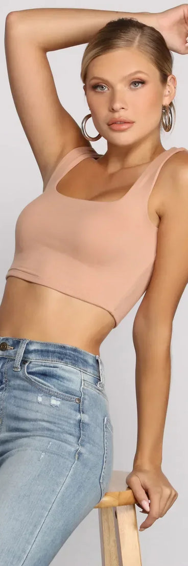 Classic Chic Wide Strap Crop Top