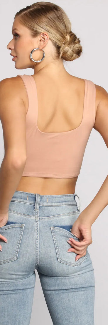 Classic Chic Wide Strap Crop Top