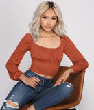 Stylish And Smocked Puff Sleeve Top