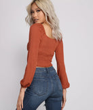 Stylish And Smocked Puff Sleeve Top
