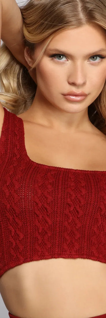 Cable Knit Cutie Crop Top
