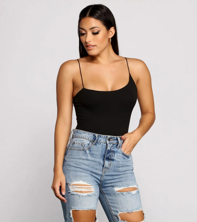 Keeping Knit Basic Asymmetrical Strap Bodysuit