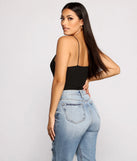 Keeping Knit Basic Asymmetrical Strap Bodysuit