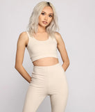 Scoop Neck Ribbed Knit Crop Top
