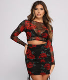 Sweet Rose Mesh Crop Top