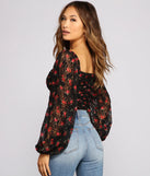 Floral Passion Lace-Up Bodysuit