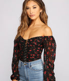 Floral Passion Lace-Up Bodysuit