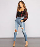Floral Passion Lace-Up Bodysuit