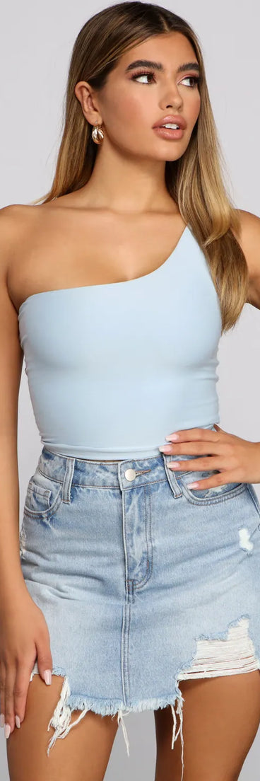 Sultry Style One-Shoulder Crop Top