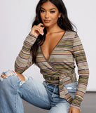 Wrapped In Stripes Brushed Knit Top