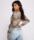 Wrapped In Stripes Brushed Knit Top