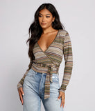 Wrapped In Stripes Brushed Knit Top