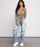 Wrapped In Stripes Brushed Knit Top