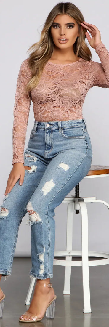 Stylishly Sheer Lace Bodysuit