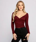 Keeping Knit Basic Surplice Wrap Top