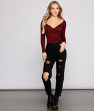 Keeping Knit Basic Surplice Wrap Top