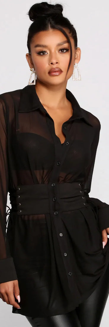 Chic And Sheer Mesh Tunic