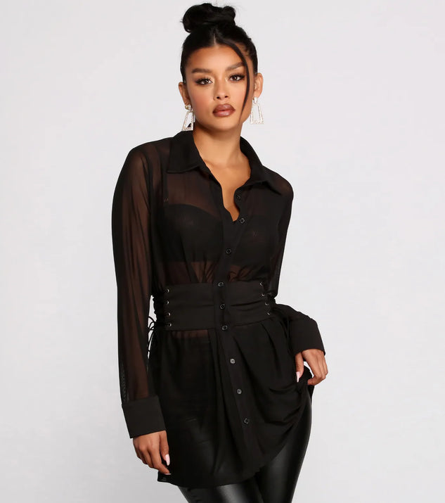 Chic And Sheer Mesh Tunic