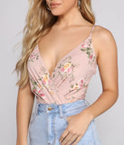 Fab Floral Surplice Bodysuit