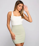 Ribbed Tie Strap Bodysuit