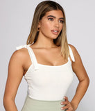 Ribbed Tie Strap Bodysuit