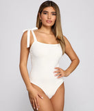 Ribbed Tie Strap Bodysuit