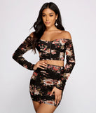 Floral Frenzy Ruched Cropped Bustier