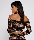 Floral Frenzy Ruched Cropped Bustier